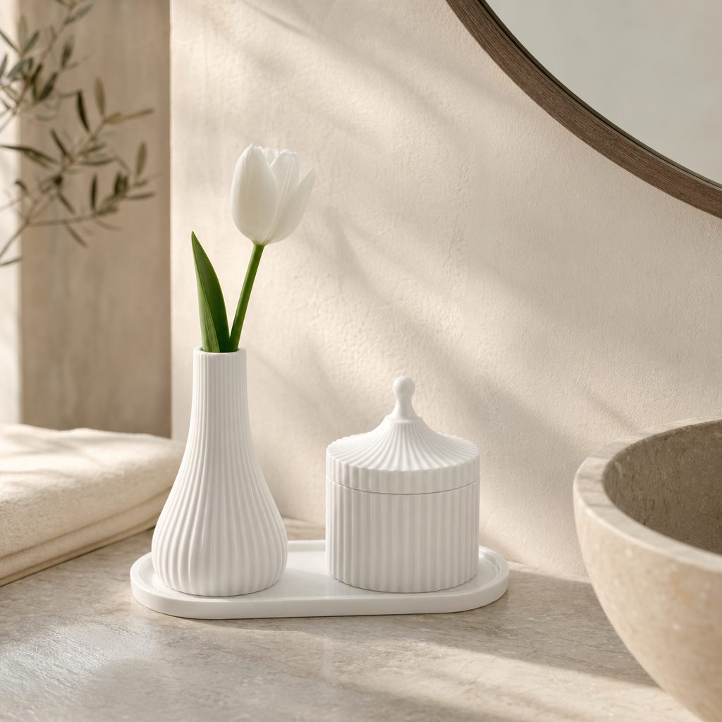 Luna Ikili Dekoratif Obje Seti – Modern & Minimal Stil