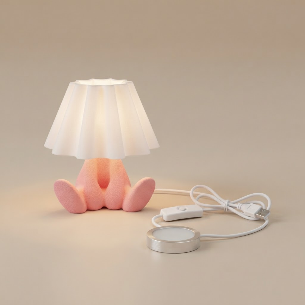 Bunny Glow - Soft Pembe Tavşan Figürlü Yumuşak LED 'li 3D Dekoratif Aydınlatma - Görsel 3