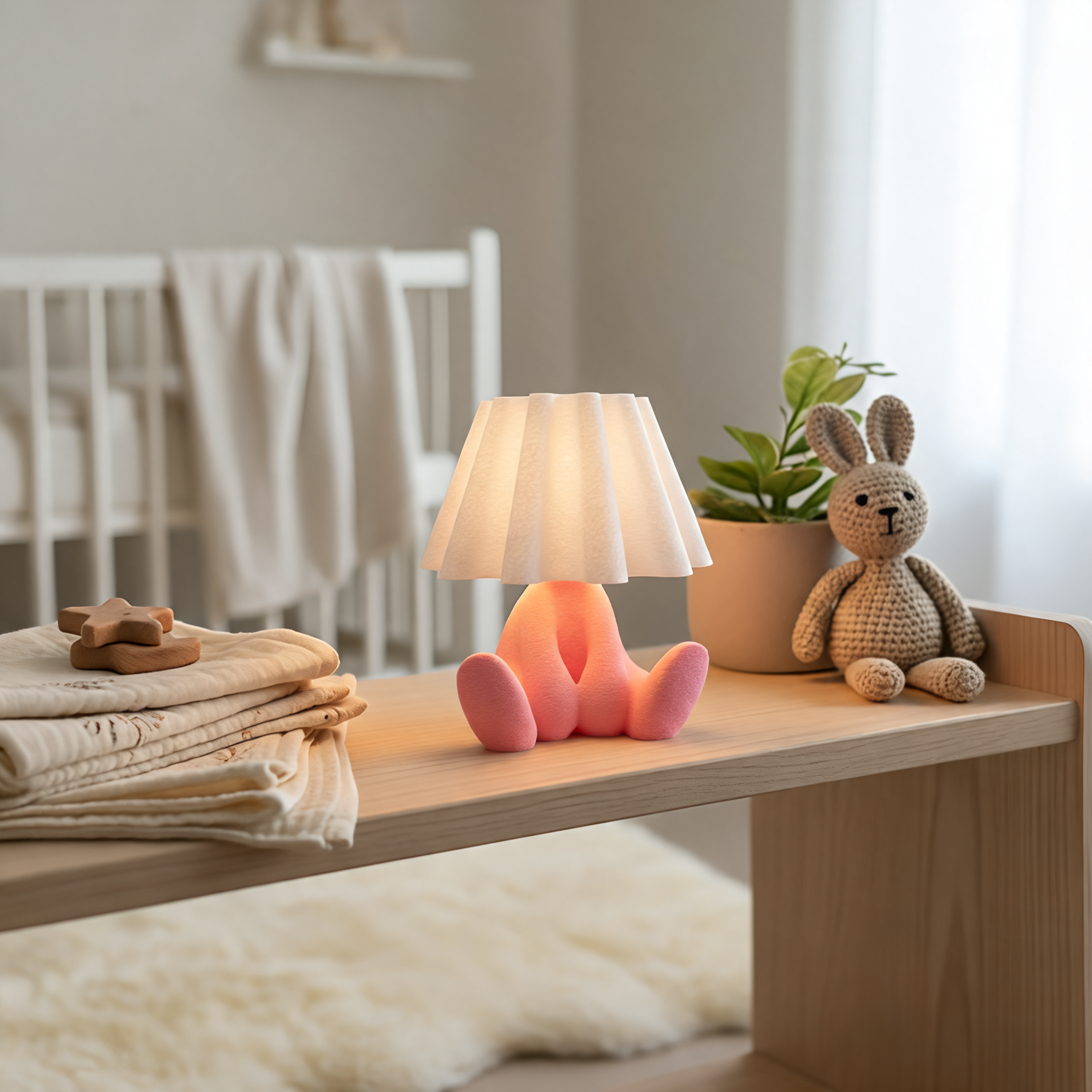 Bunny Glow - Soft Pembe Tavşan Figürlü Yumuşak LED 'li 3D Dekoratif Aydınlatma